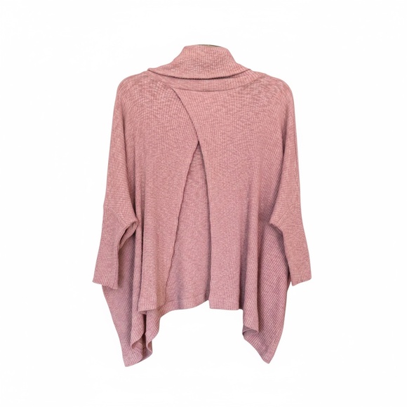 Free People Beach Pink Ribbed Cowl Neck Crossover Open Back Top Size Small - Picture 5 of 10
